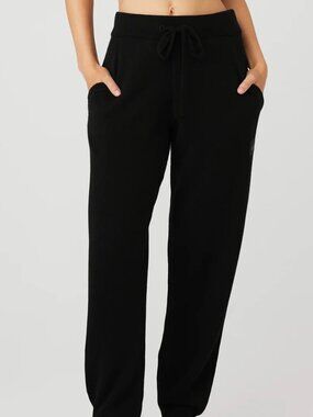 Alo High-Waist Cashmere Jet Set Pant - Black Size M